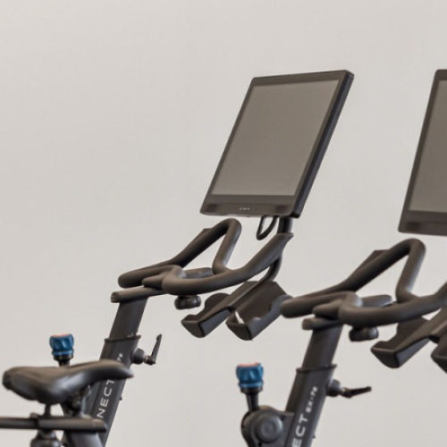 Fitness center with stationary bikes