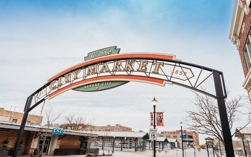 a large arch over a street